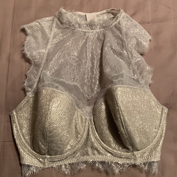 NEW VICTORIA’S SECRET HIGH NECK BRA Dream Angels Lined Demi Bra Bustier - Picture 3 of 12